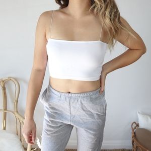 Basic thin strap crop top tube cami